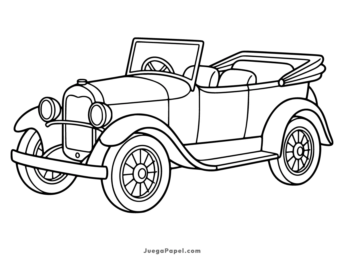 Dibujo para colorear e imprimir de Coche Clásico