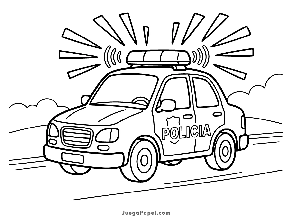 Dibujo para colorear e imprimir de Coche de Policía
