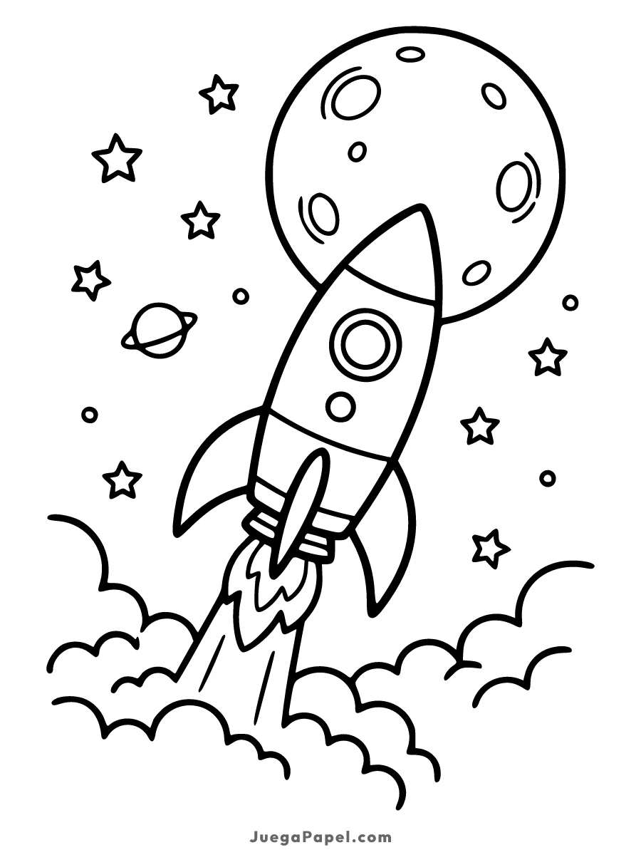 Dibujo para colorear e imprimir de Cohete Espacial