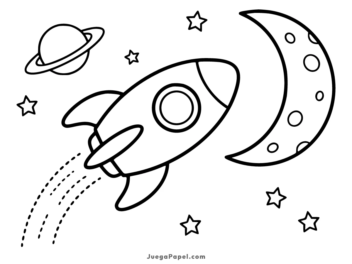 Dibujo para colorear e imprimir de Cohete Espacial