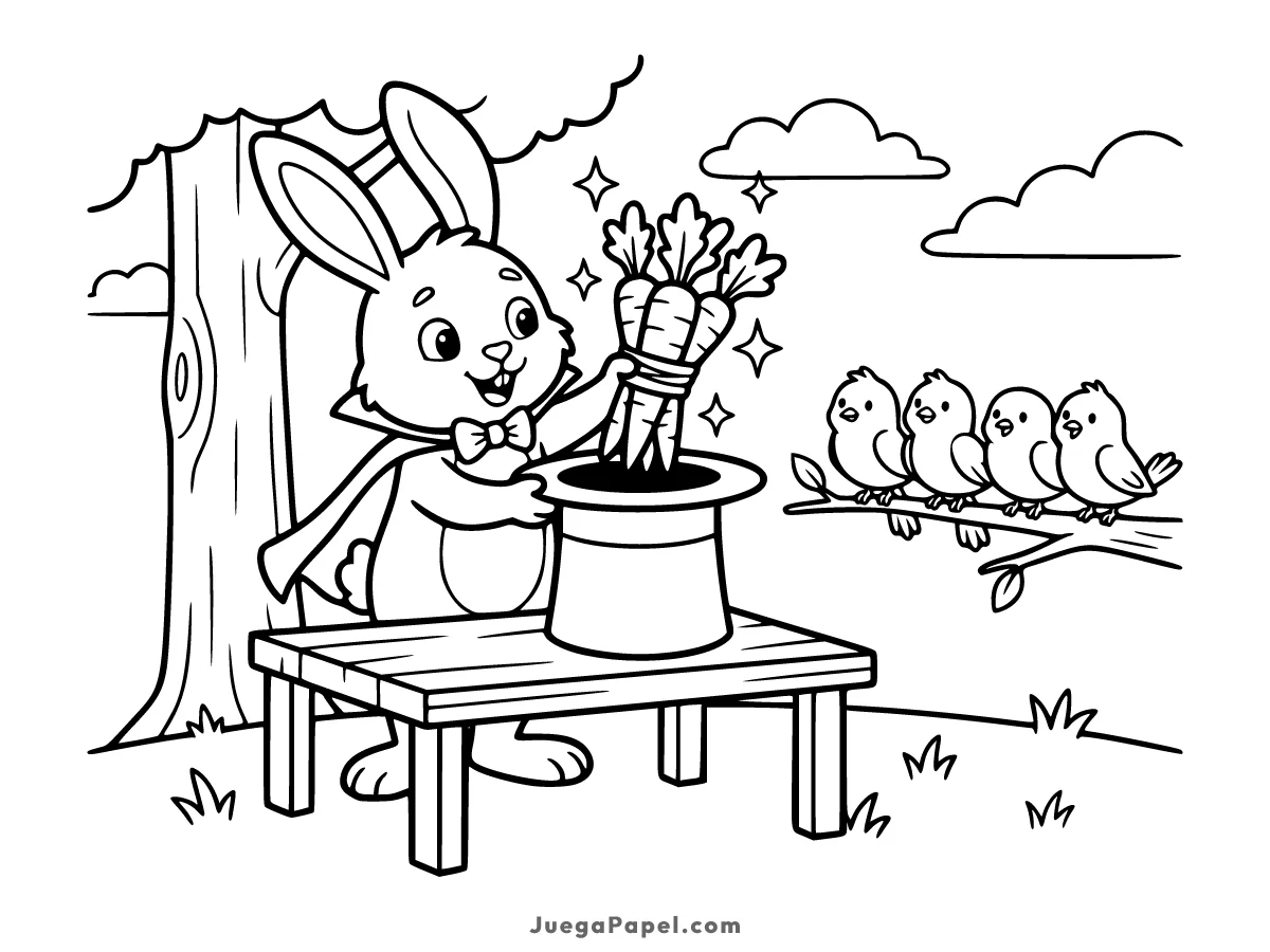Dibujo para colorear e imprimir de Conejo Mago