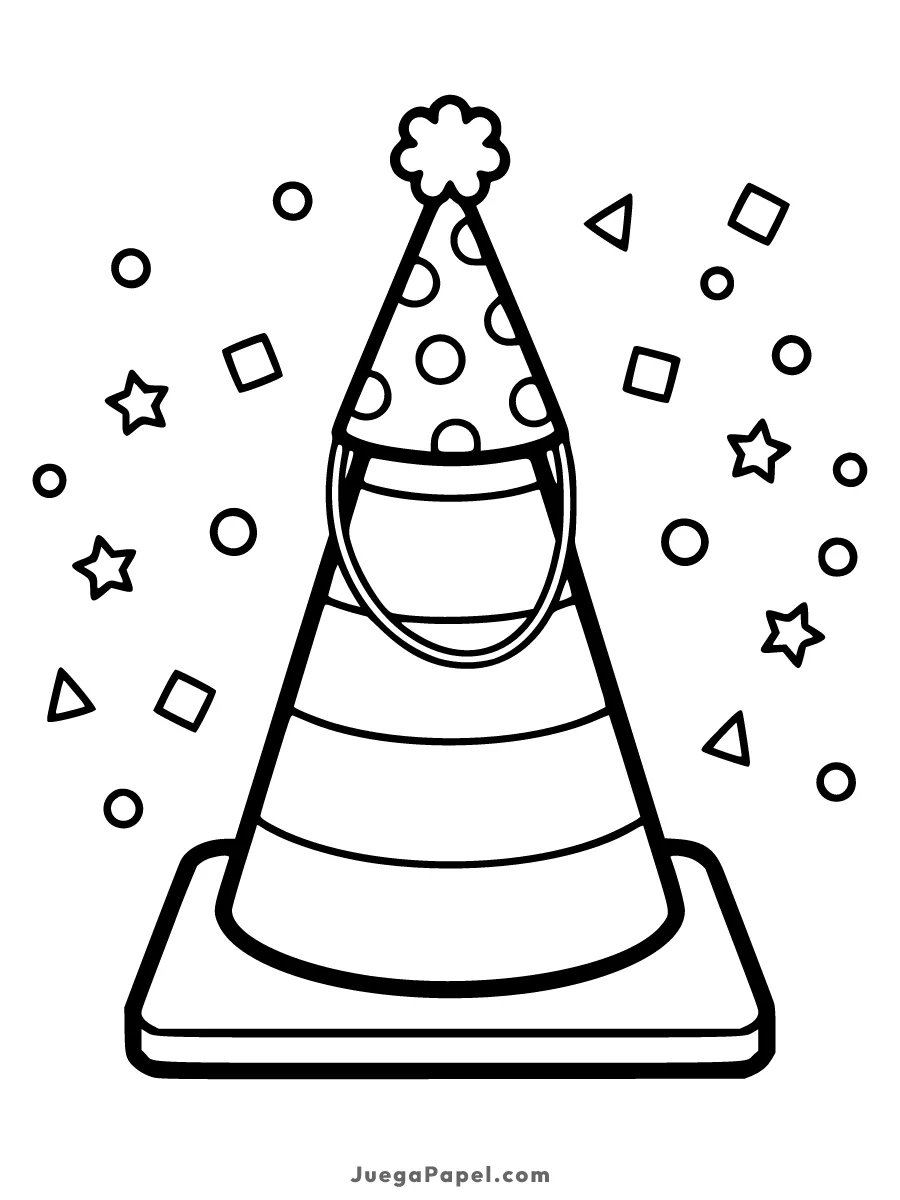Dibujo para colorear e imprimir de Cono de Fiesta