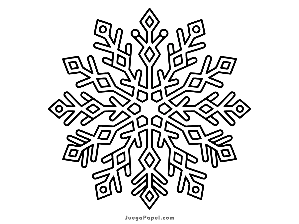 Dibujo para colorear e imprimir de Copo de Nieve Gigante y Cristalino
