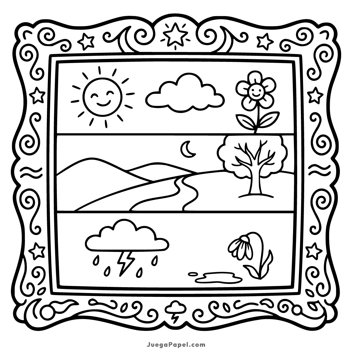 Dibujo para colorear e imprimir de Cuadro del Tiempo