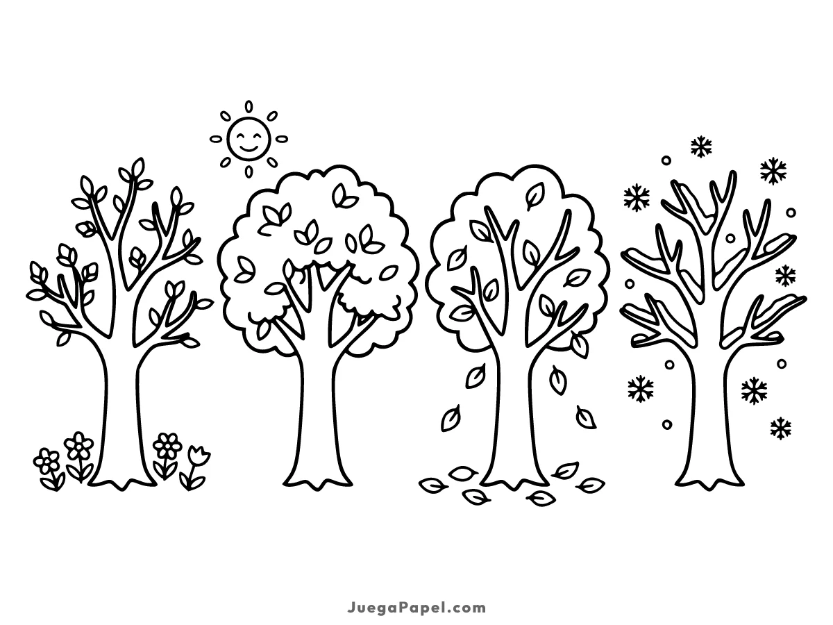 Dibujo para colorear e imprimir de Cuatro Estaciones