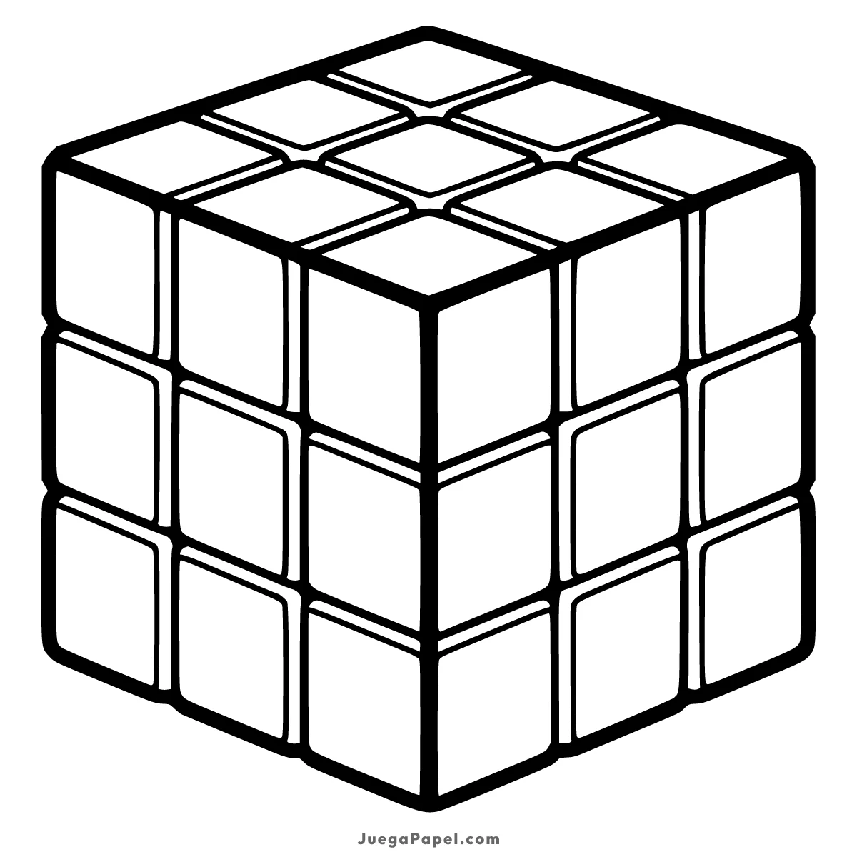 Dibujo para colorear e imprimir de Cubo de Rubik