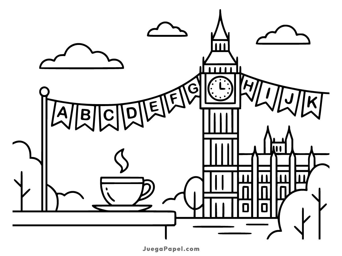 Dibujo para colorear e imprimir de Cultura de Inglaterra