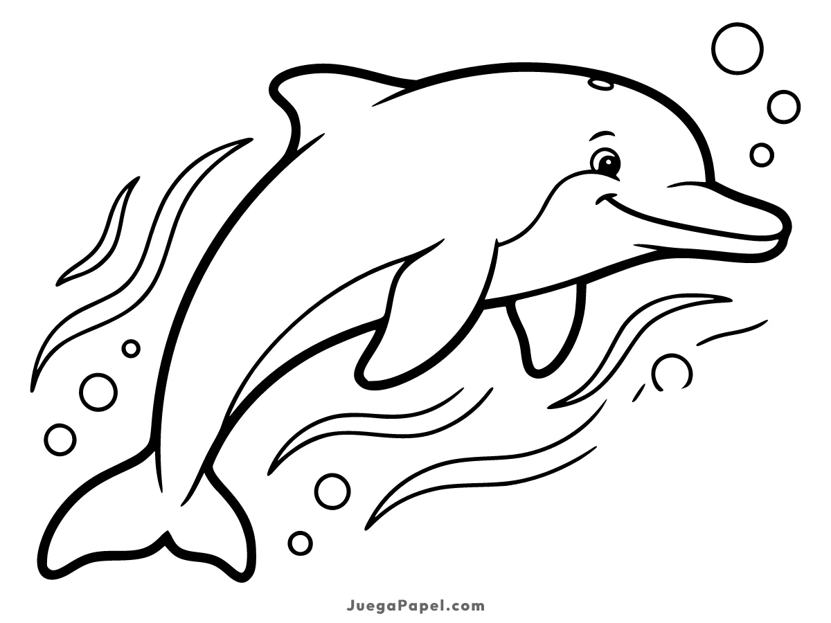 Dibujo para colorear e imprimir de Delfín