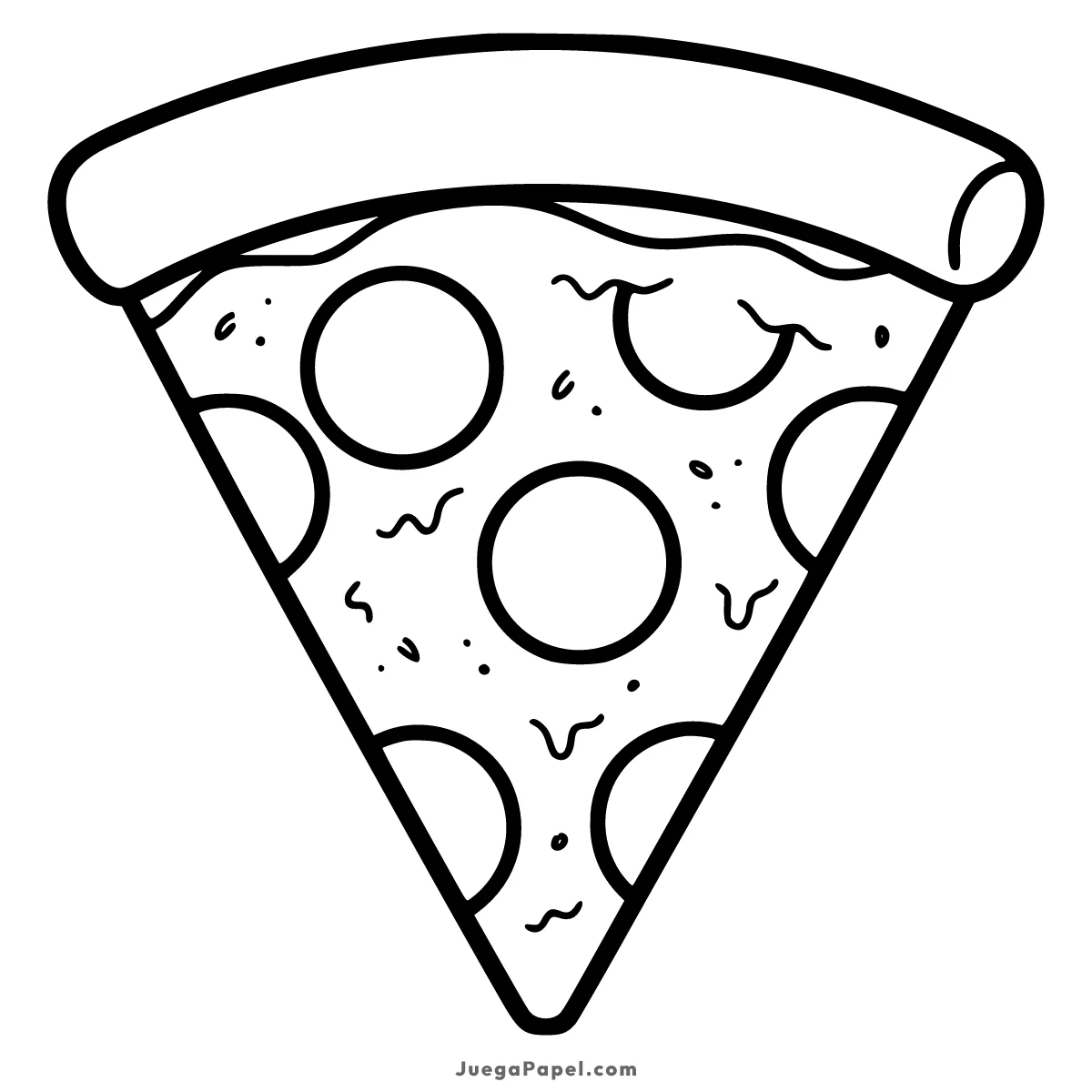 Dibujo para colorear e imprimir de Deliciosa Porción de Pizza con Pepperoni