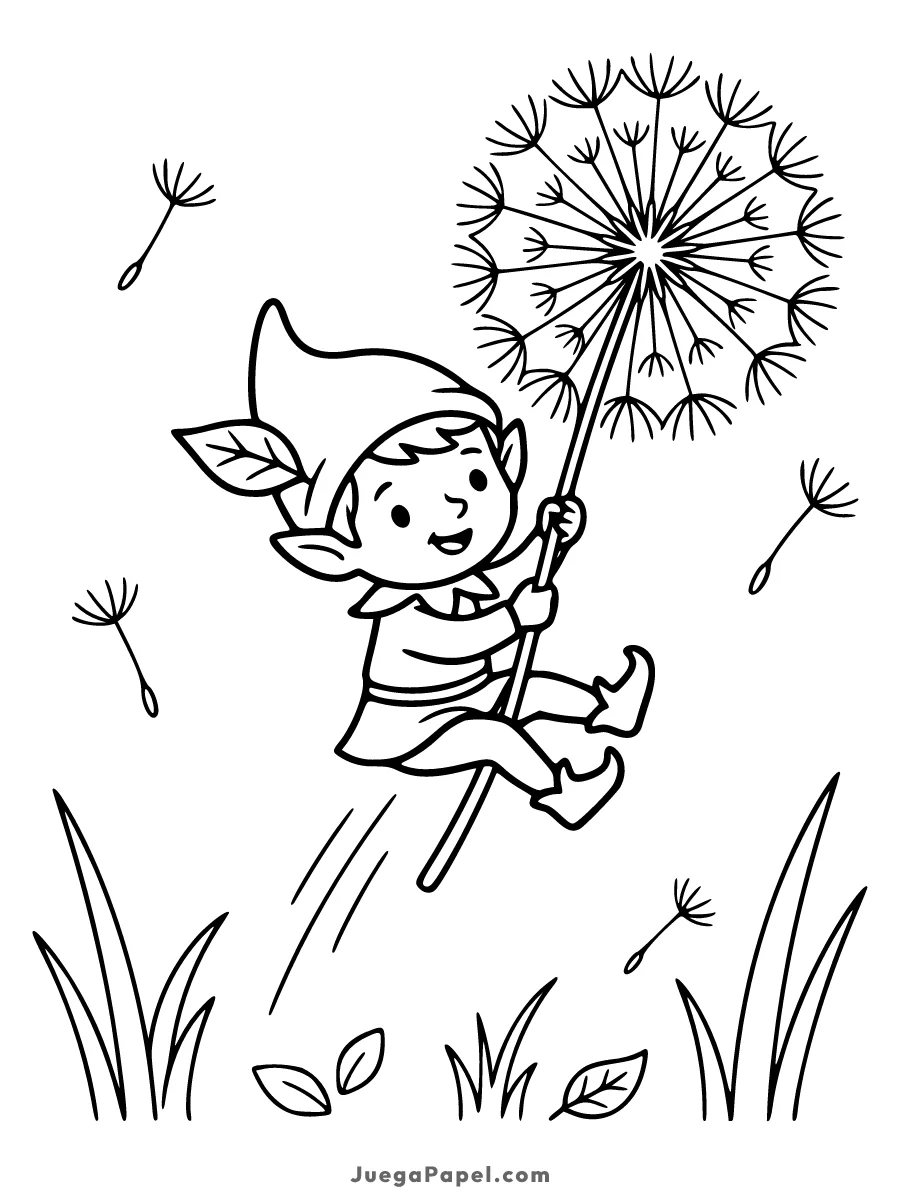 Dibujo para colorear e imprimir de Duendecillo Volador