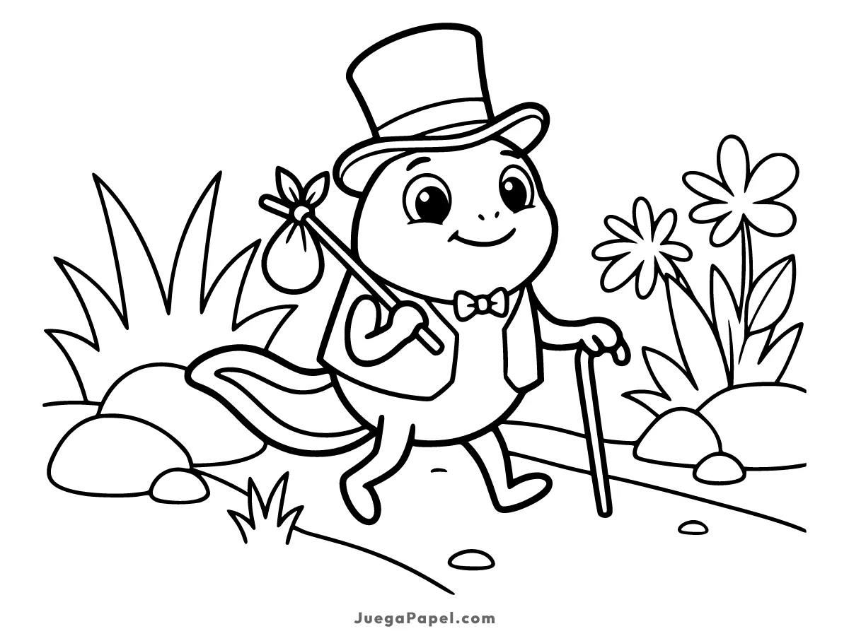 Dibujo para colorear e imprimir de El Renacuajo Paseador