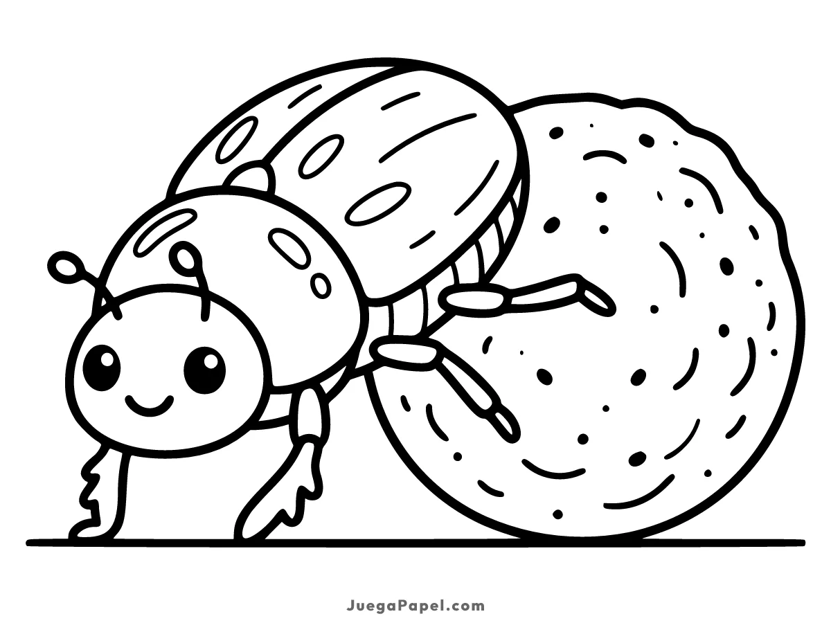 Dibujo para colorear e imprimir de Escarabajo Pelotero
