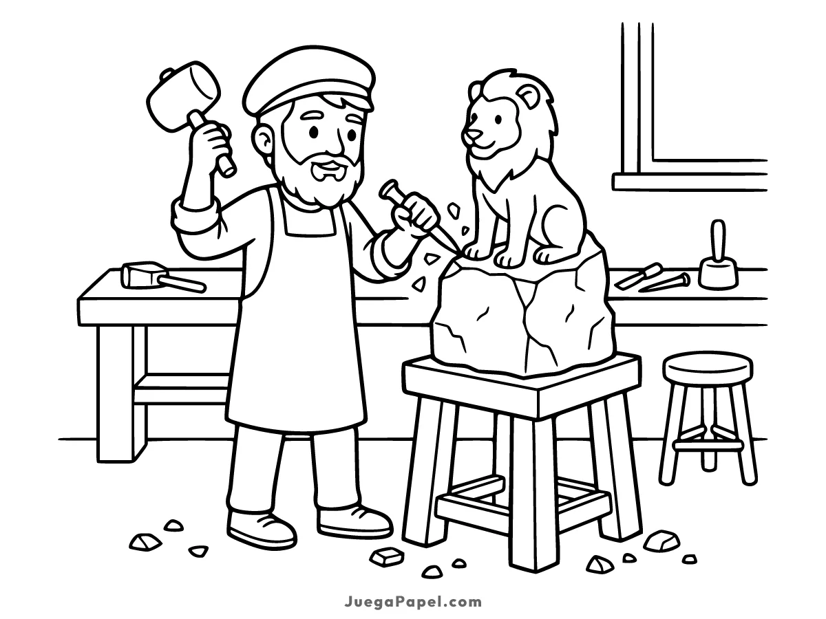 Dibujo para colorear e imprimir de Escultor