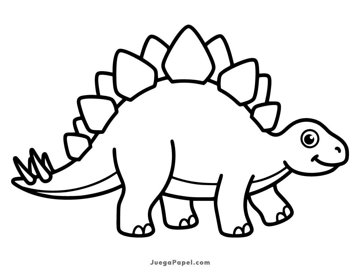 Dibujo para colorear e imprimir de Estegosaurio Caminando