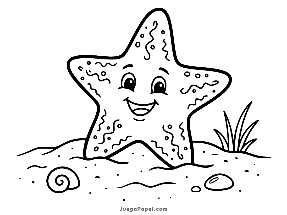 Dibujo para colorear e imprimir de Estrella de Mar