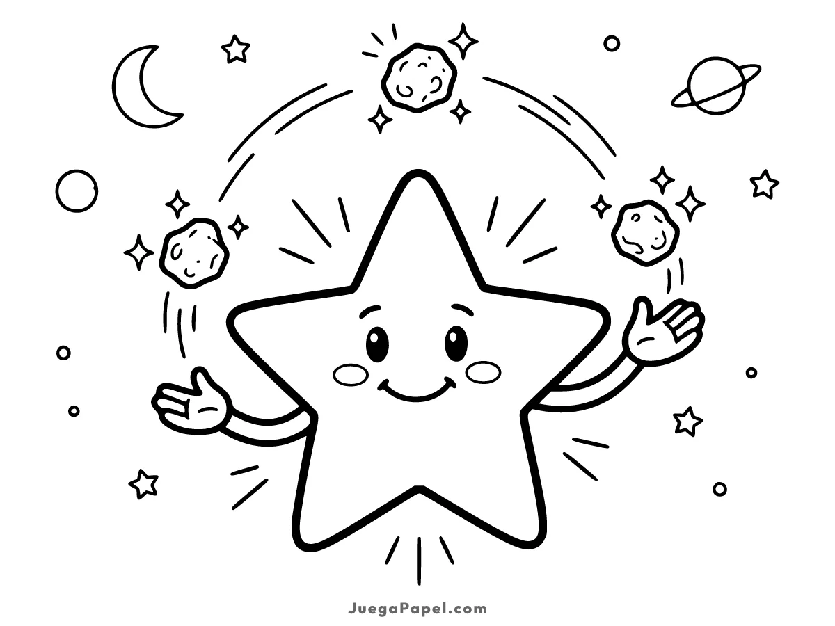Dibujo para colorear e imprimir de Estrellita Malabarista