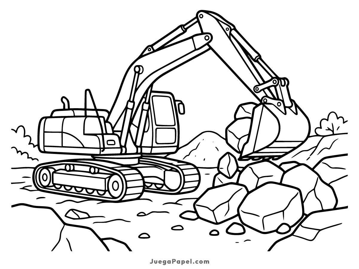 Dibujo para colorear e imprimir de Excavadora