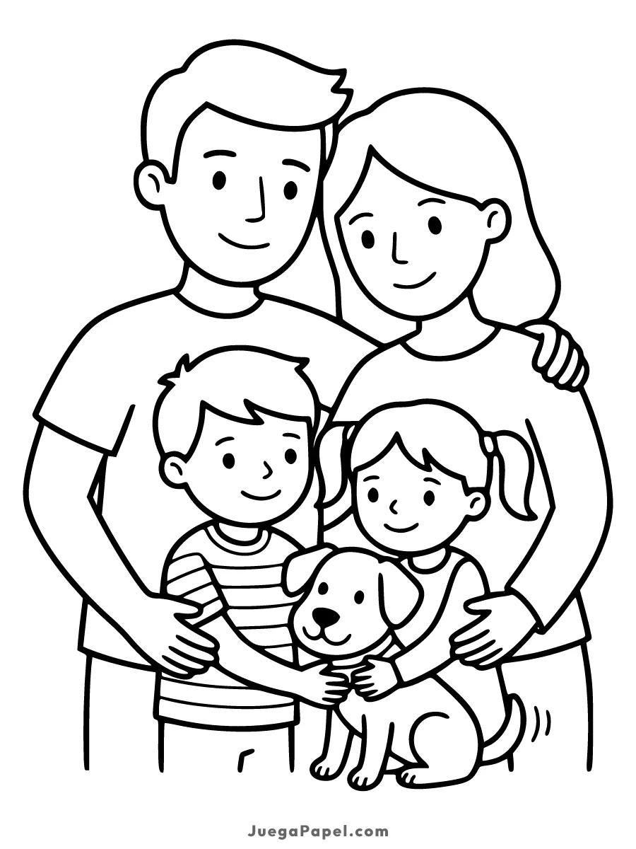 Dibujo para colorear e imprimir de Familia