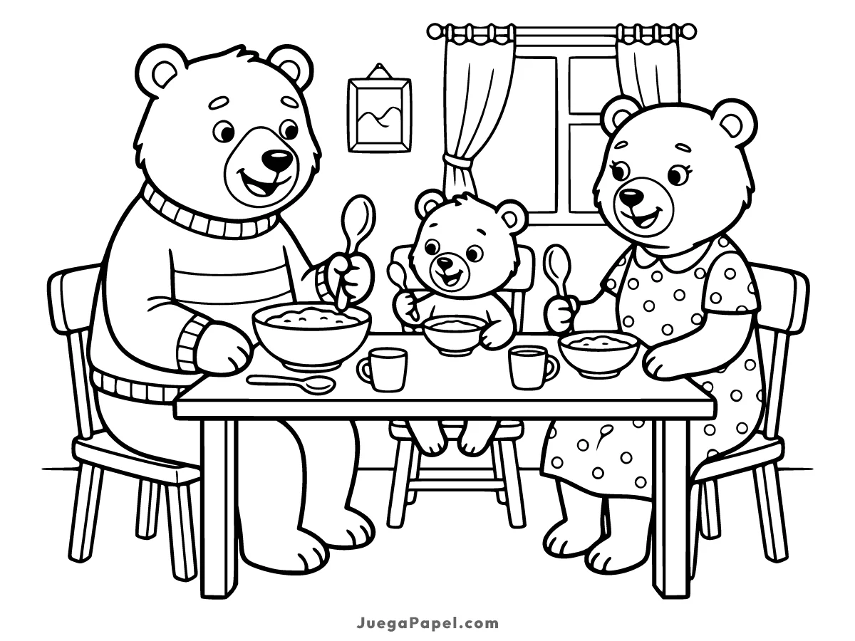 Dibujo para colorear e imprimir de Familia de Osos