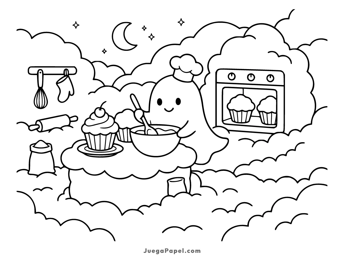 Dibujo para colorear e imprimir de Fantasmita Repostero