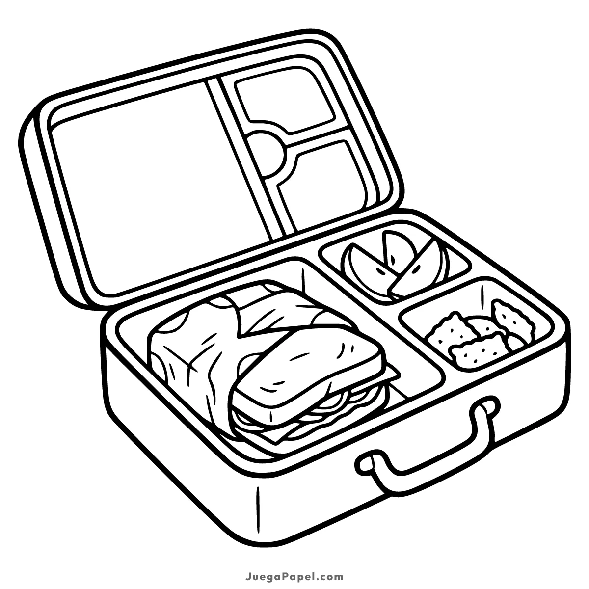 Dibujo para colorear e imprimir de Fiambrera con Comida