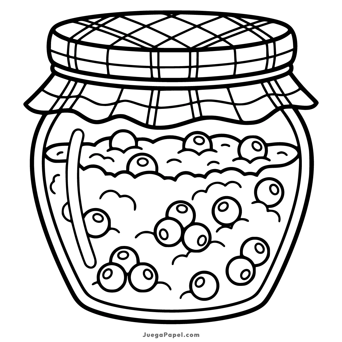 Dibujo para colorear e imprimir de Frasco de Mermelada