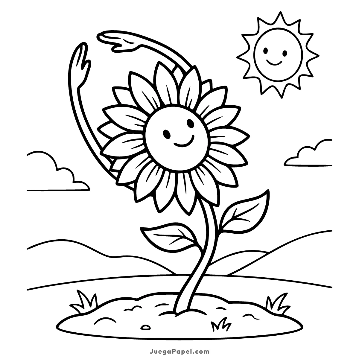 Dibujo para colorear e imprimir de Girasol haciendo Yoga