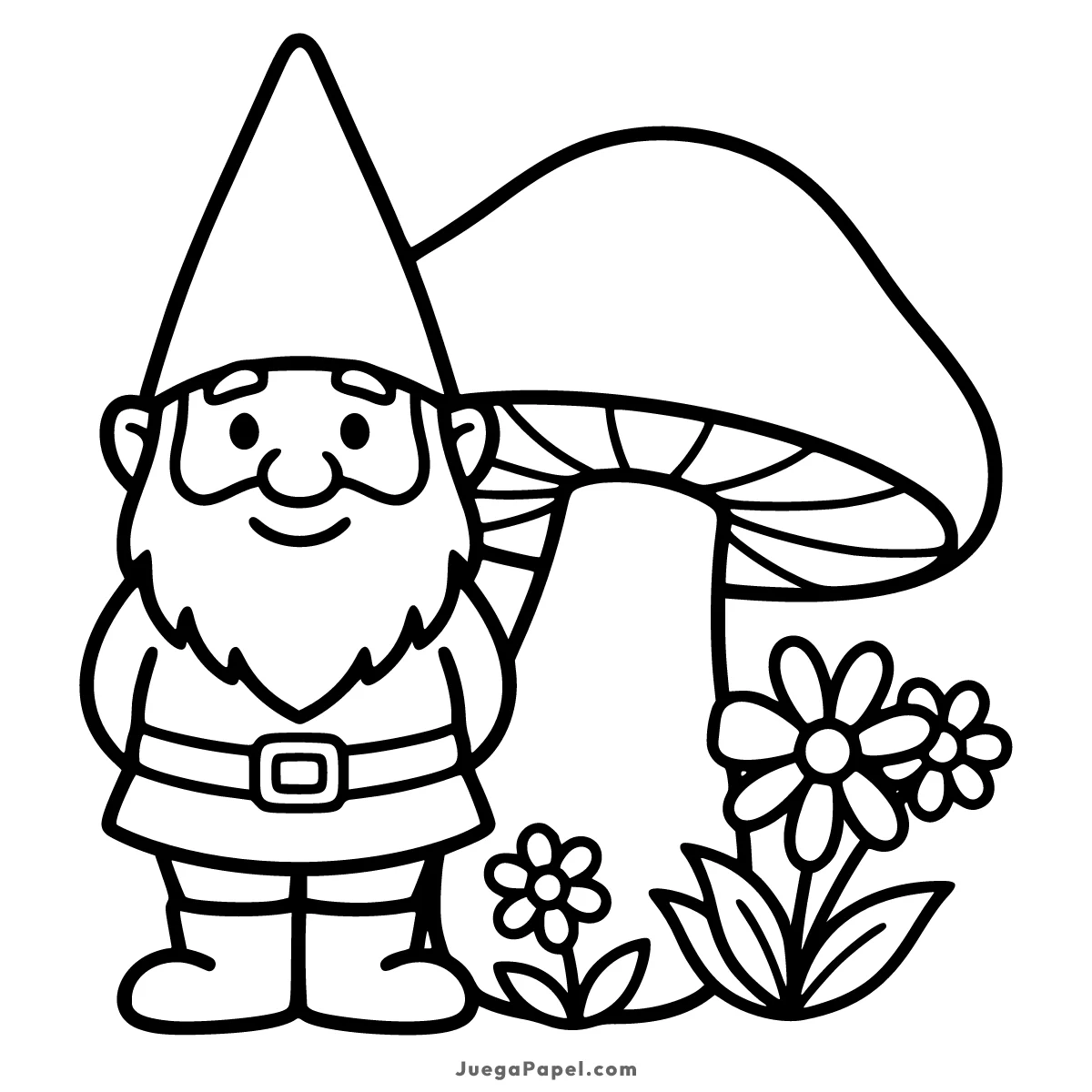 Dibujo para colorear e imprimir de Gnomo de Jardín