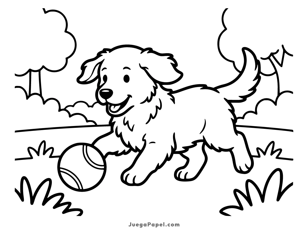 Dibujo para colorear e imprimir de Golden Retriever