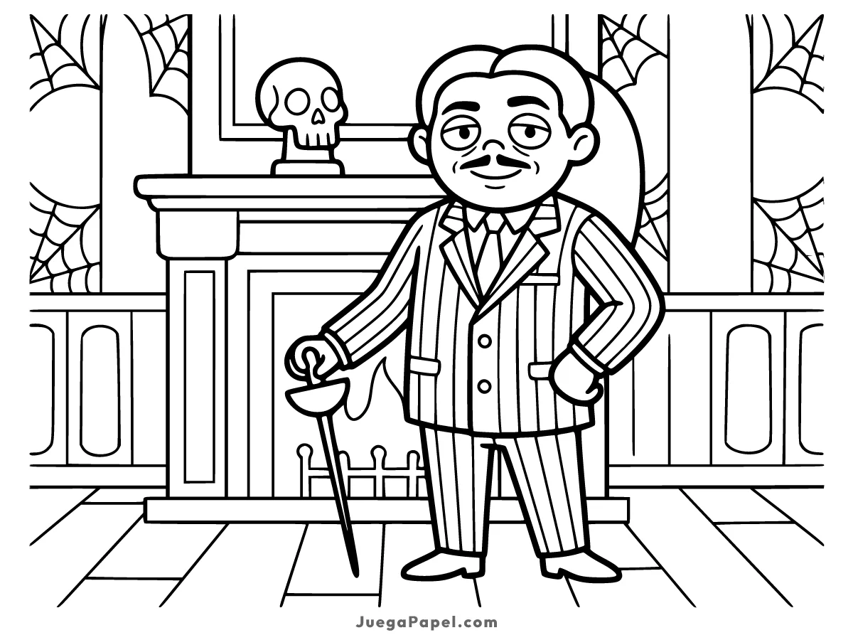 Dibujo para colorear e imprimir de Gómez Addams