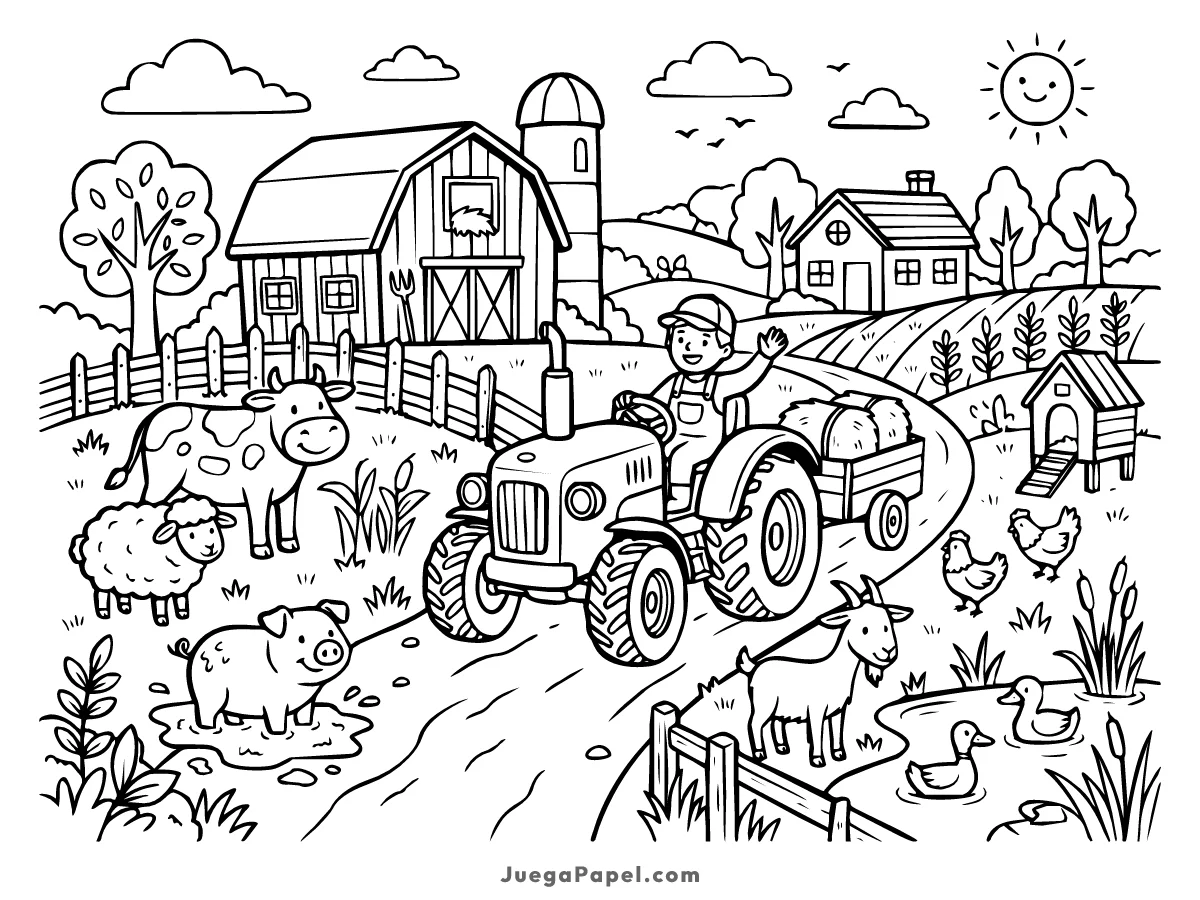 Dibujo para colorear e imprimir de La Granja Divertida