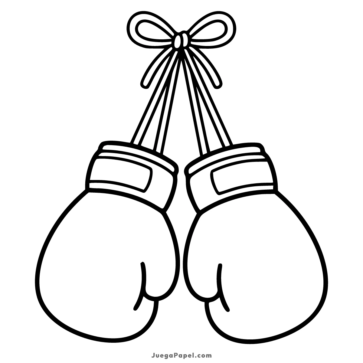 Dibujo para colorear e imprimir de Guantes de Boxeo Colgados con Lazo