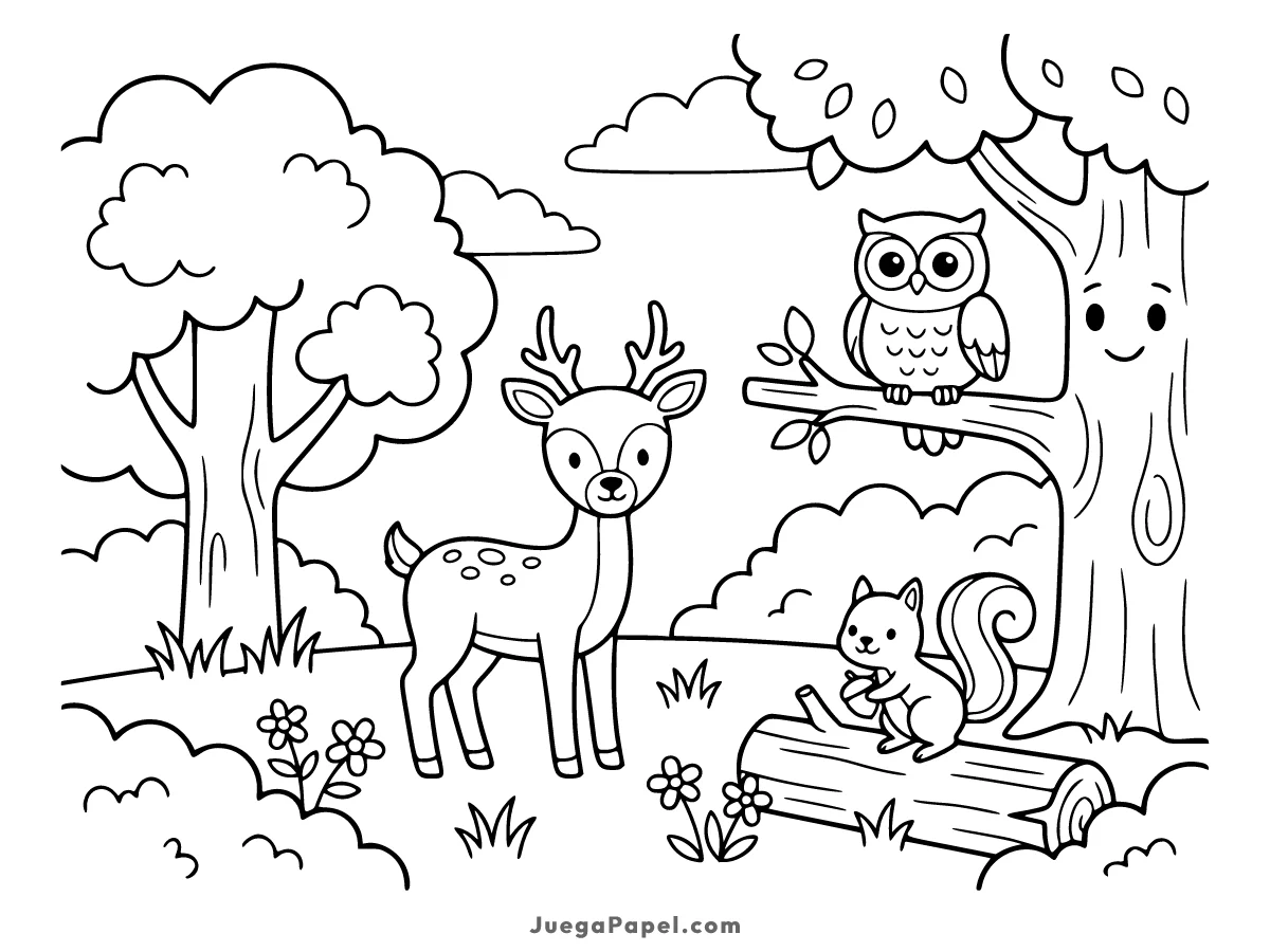 Dibujo para colorear e imprimir de Hábitat Del Bosque