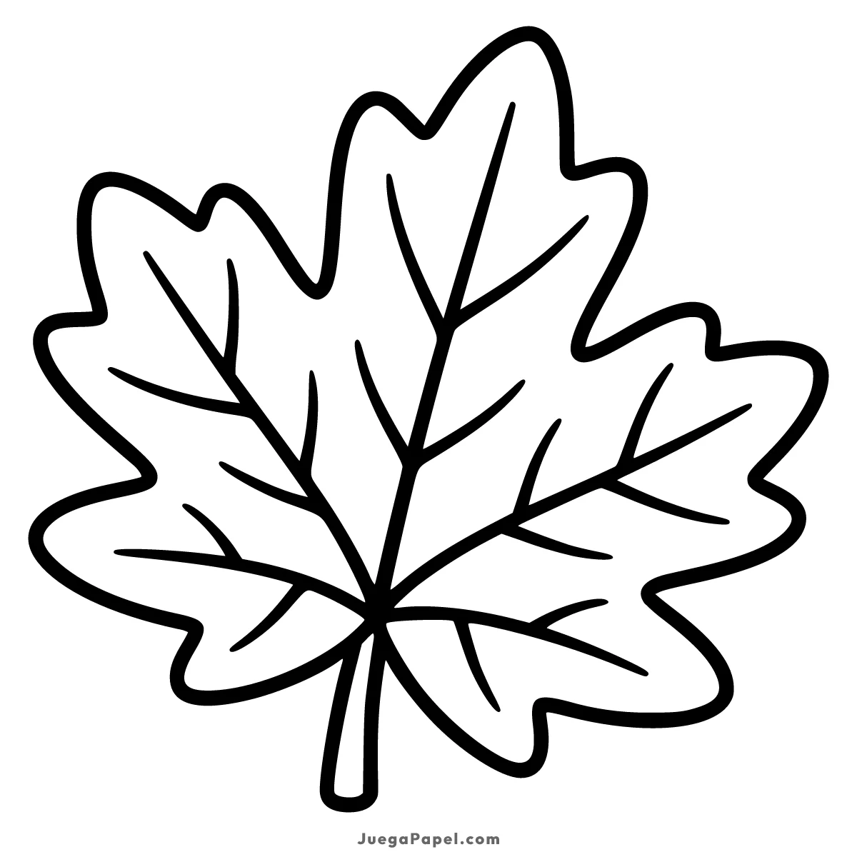 Dibujo para colorear e imprimir de Hoja de Arce de Otoño para Colorear