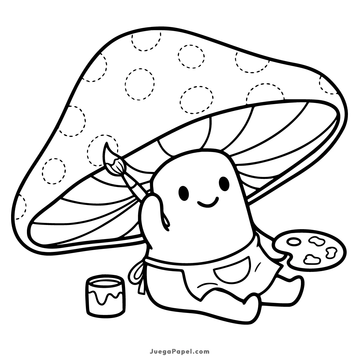 Dibujo para colorear e imprimir de Hongo Pintor