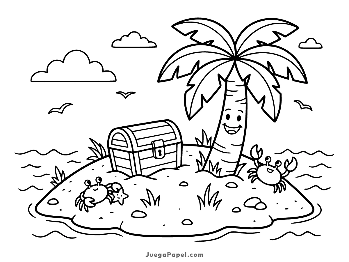 Dibujo para colorear e imprimir de Isla Del Tesoro