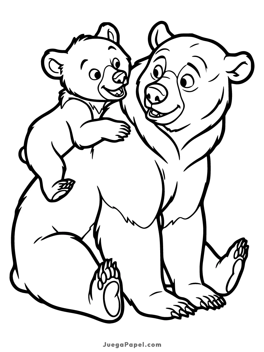 Dibujo para colorear e imprimir de Koda y Kenai