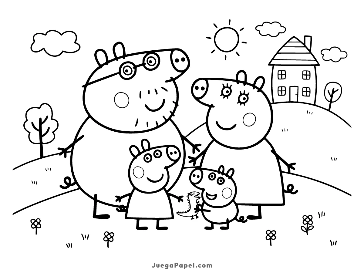 Dibujo para colorear e imprimir de La Familia Pig