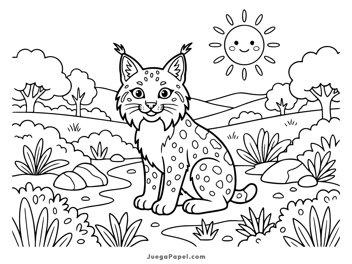 Dibujo para colorear e imprimir de Lince Ibérico