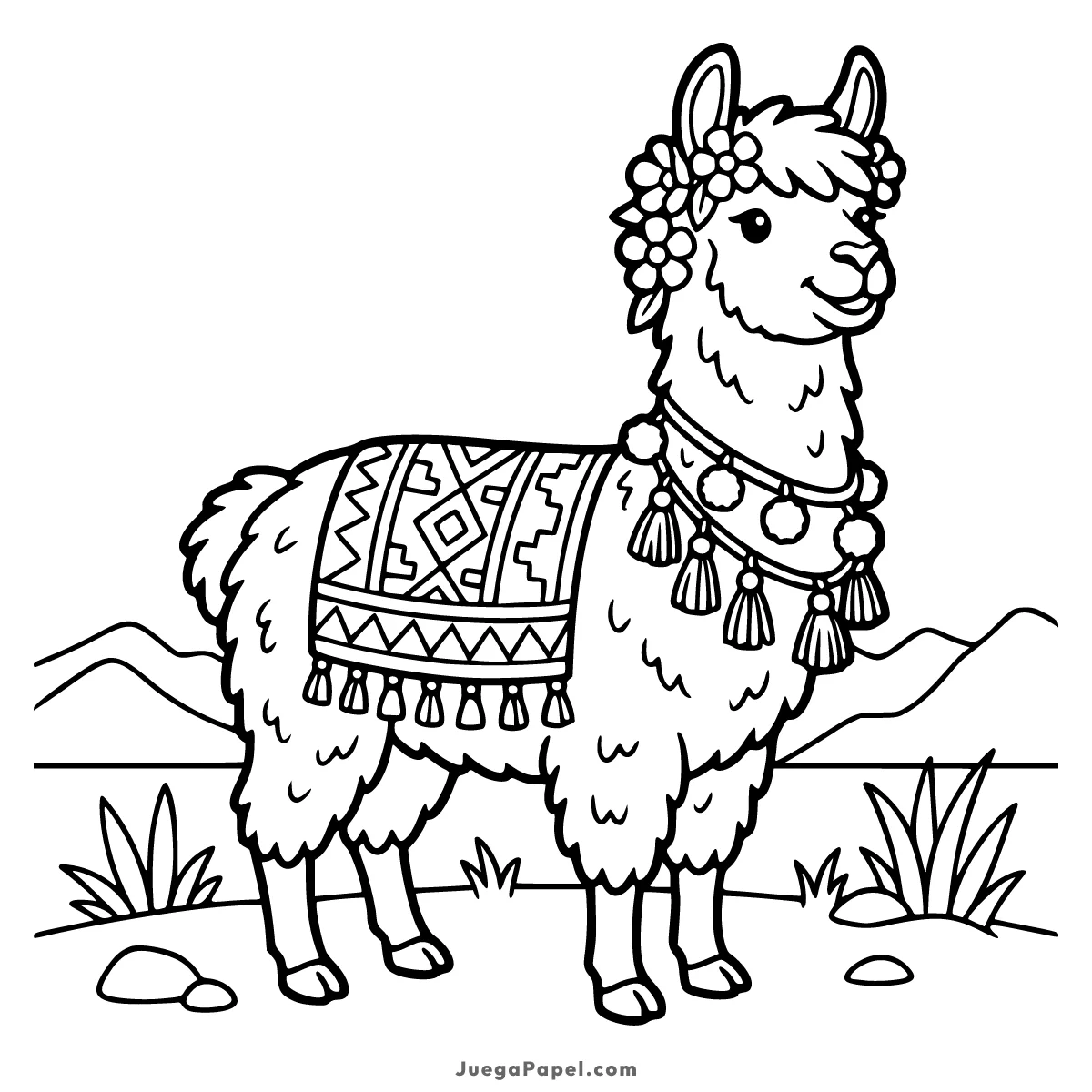 Dibujo para colorear e imprimir de Llama