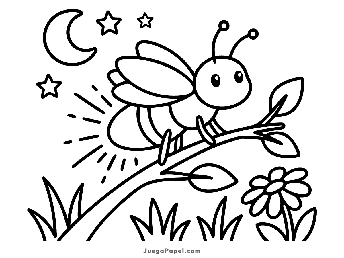 Dibujo para colorear e imprimir de Luciérnaga Brillando