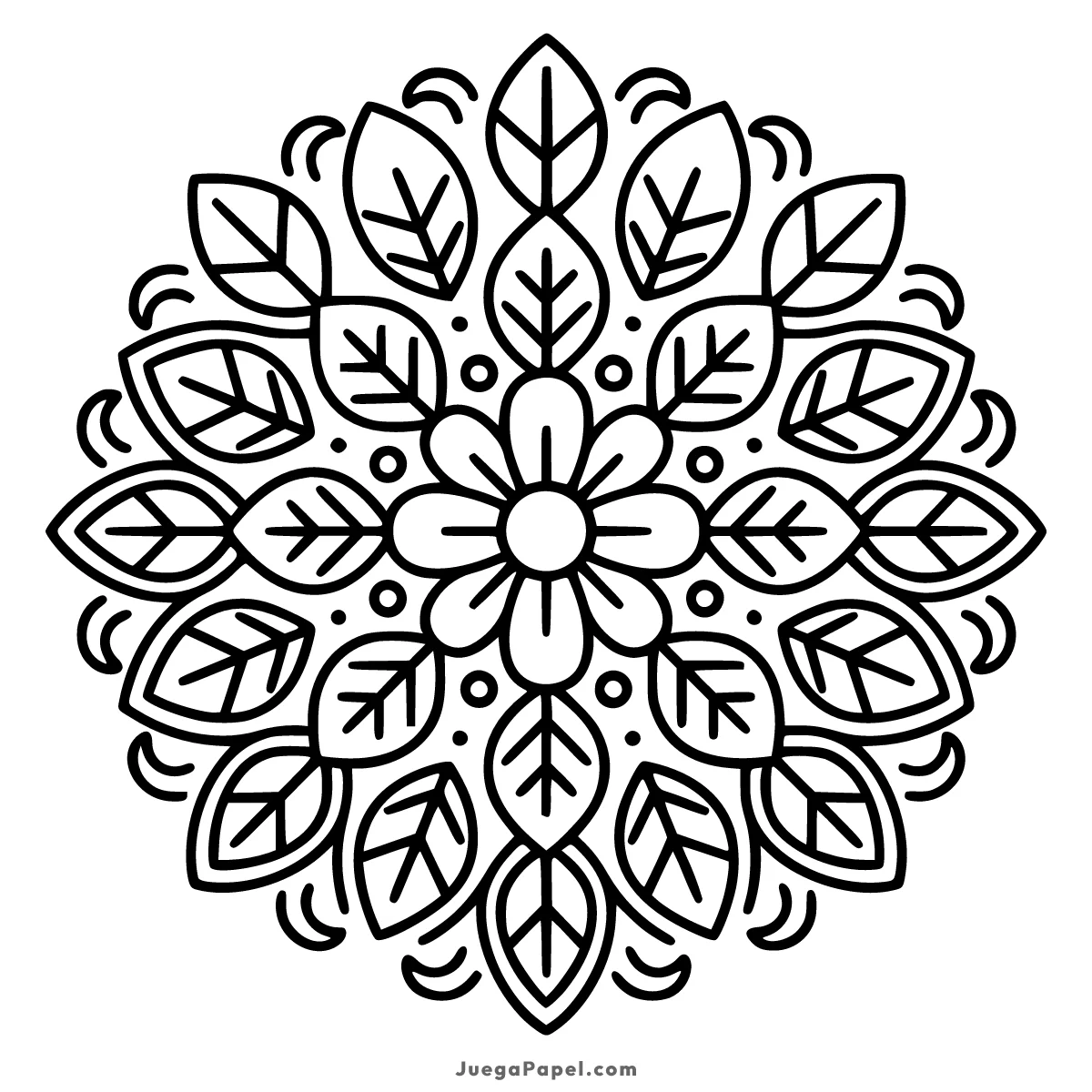 Dibujo para colorear e imprimir de Mandala Floral