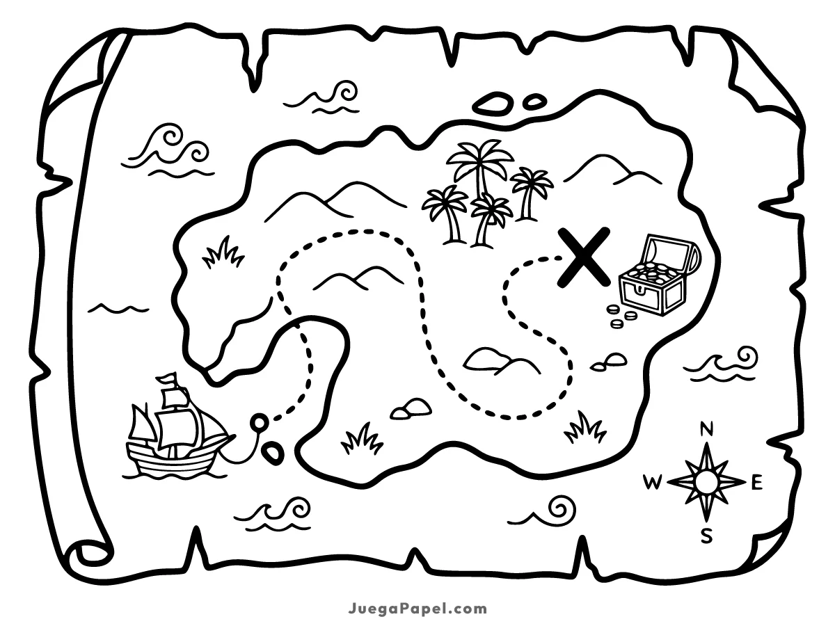 Dibujo para colorear e imprimir de Mapa Del Tesoro