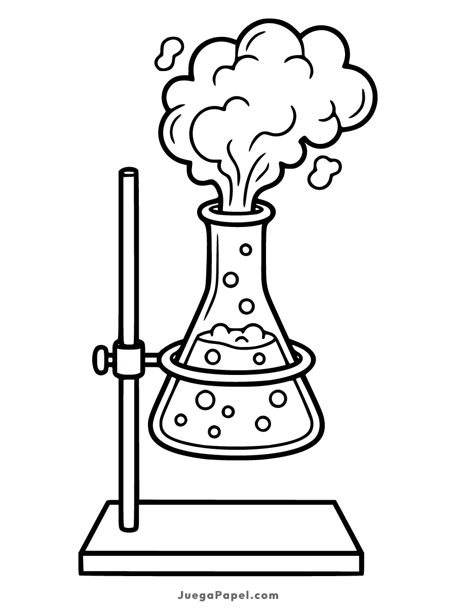 Dibujo para colorear e imprimir de Matraz de Laboratorio