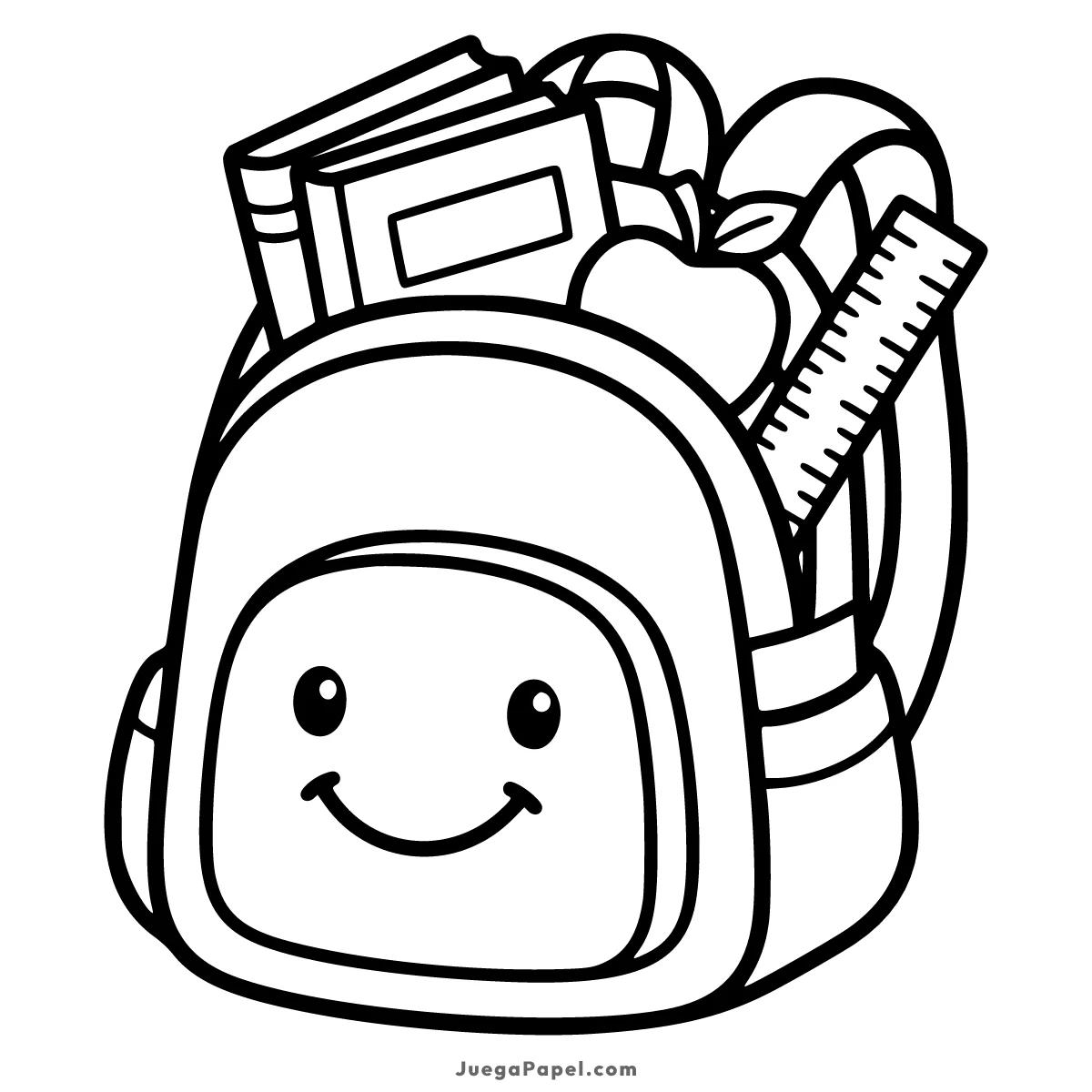 Dibujo para colorear e imprimir de Mochila Escolar