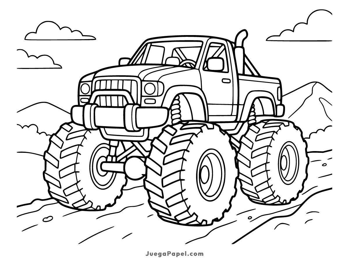 Dibujo para colorear e imprimir de Monster Truck