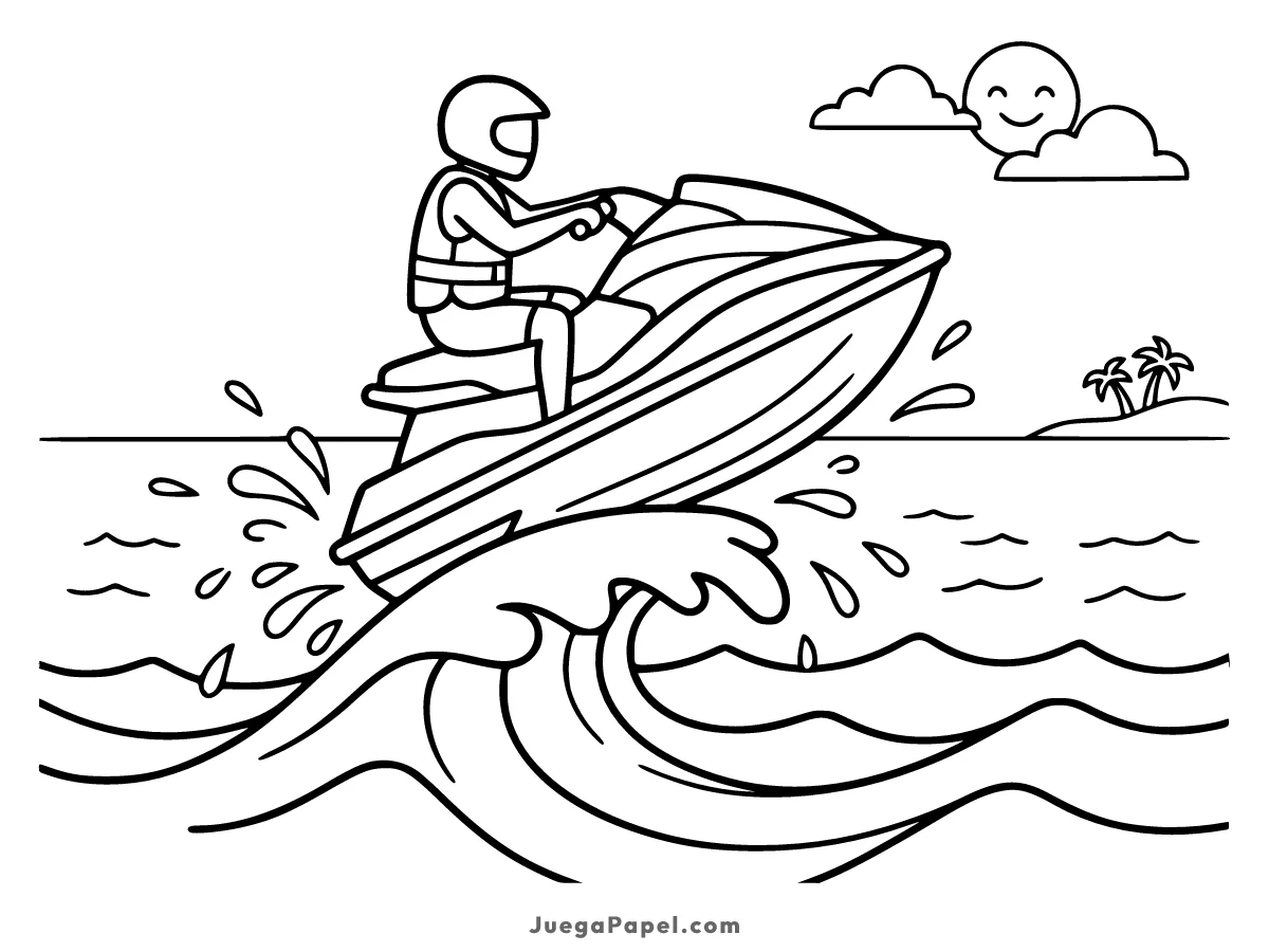 Dibujo para colorear e imprimir de Moto de Agua