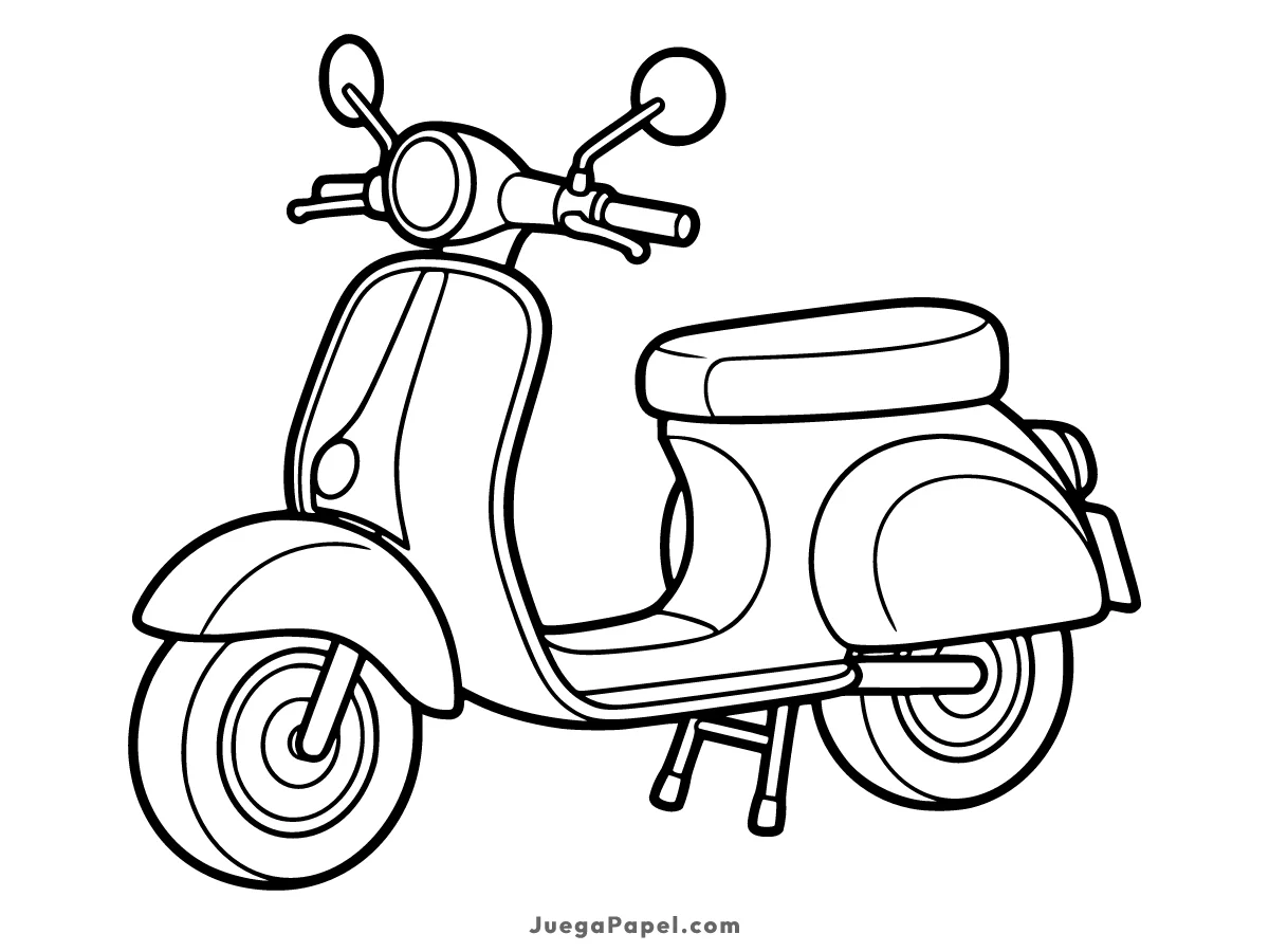Dibujo para colorear e imprimir de Moto Scooter para Colorear