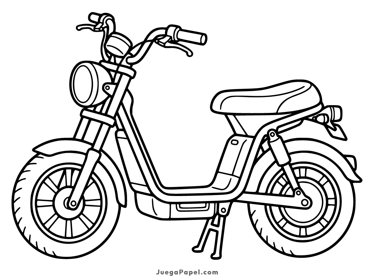 Dibujo para colorear e imprimir de Moto Scooter Urbana para Colorear