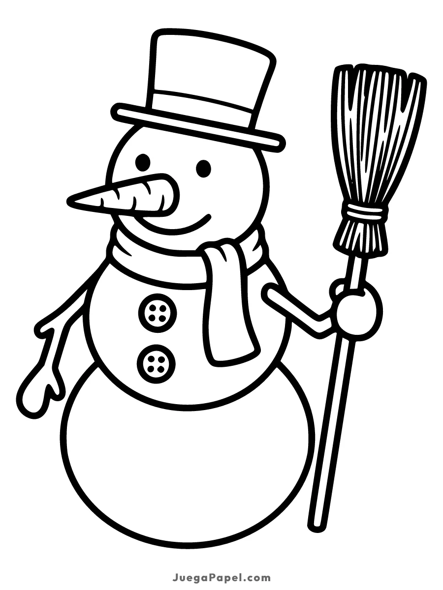 Dibujo para colorear e imprimir de Muñeco de Nieve
